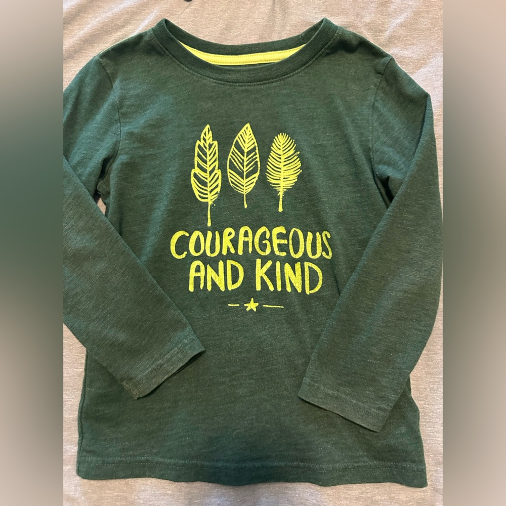 Courageous and Kind Kids Green Shirt